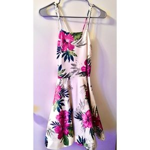 Spring Floral Skater Flare Dress